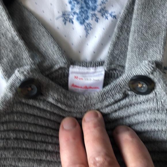 Hanna Andersson Organic Cotton Sweater Knit Overalls. Gray, Size 0-3 Months. EUC - Picture 4 of 13